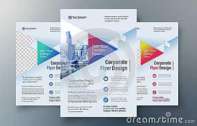 Corporate Flyer Design Template in A4 Vector Illustration