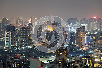 City of Bangkok with air pollution Editorial Stock Photo