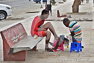 Streets of Benguela. Angola. Editorial Stock Photo