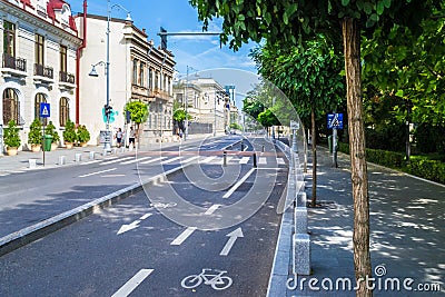 City Bike Lane Editorial Stock Photo