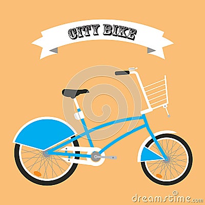 City bike vector icon. Vector Illustration