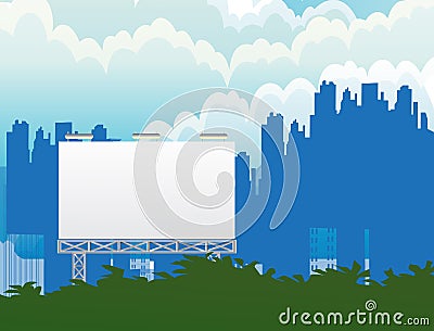 City Billboard Vector Illustration