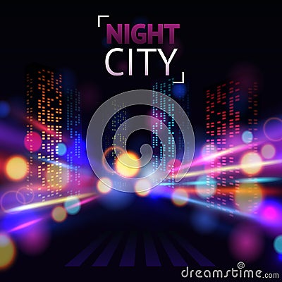 City Blur Background Vector Illustration