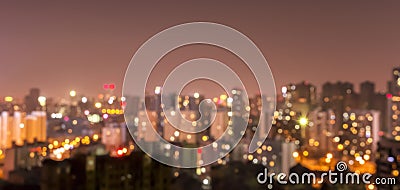 City blurred lights background after sunset Stock Photo