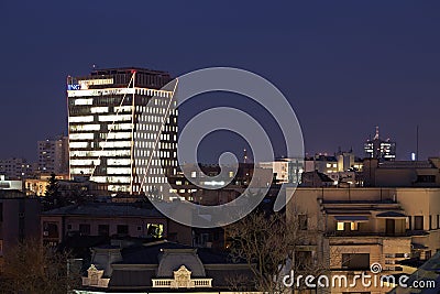 City of Bucharest at night Editorial Stock Photo