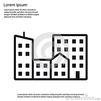 City Buildings Flat Icon - Vector Illustration Stock Photo