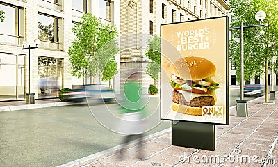 city burger billboard mockup Stock Photo