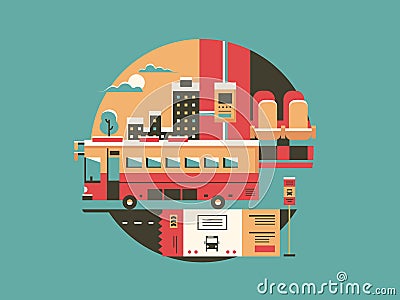 City bus conceptual icon Vector Illustration