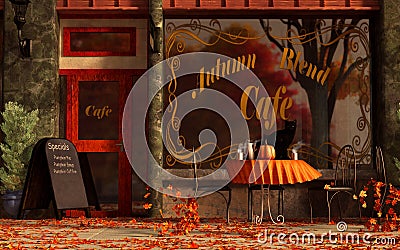 Autumn Blend Cafe Stock Photo