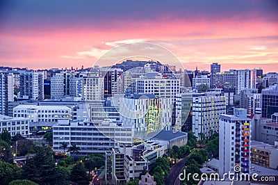 City center during sunset Editorial Stock Photo