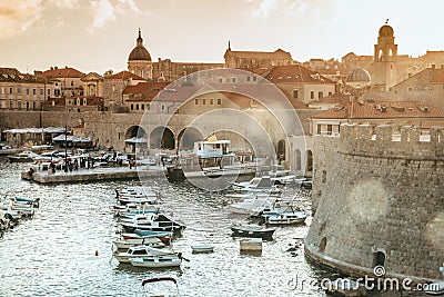 The city centre of old town Dubrovnik - Croatia Editorial Stock Photo