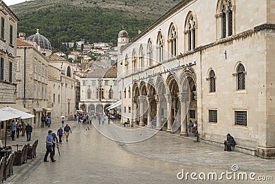 The city centre of old town Dubrovnik - Croatia Editorial Stock Photo