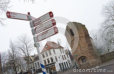 City centre of Zwolle in winter Stock Photo
