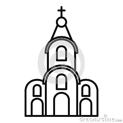 City chapel icon, outline style Vector Illustration