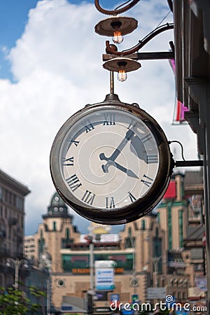 City clock in downtown Stock Photo