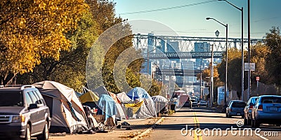 A city council member looks at the alarming rise in homelessness statistics, a testament to the mounting housing crisis Stock Photo