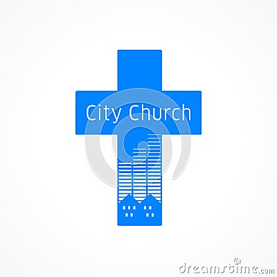 City cross logo Vector Illustration