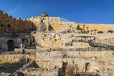 City of David, Jerusalem, Israel. Archeological site of ancient Stock Photo