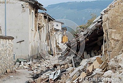 City destroyed by an Stock Photo