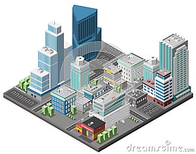 City Downtown Concept Vector Illustration