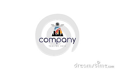 City drone Vector logo image Vector Illustration