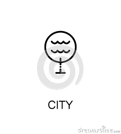 City flat icon Vector Illustration