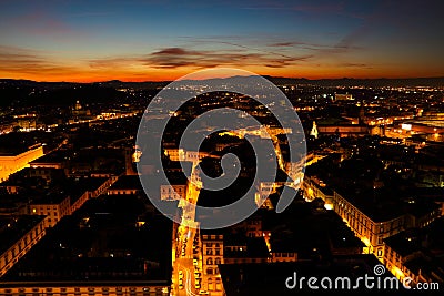 The city of Florence at night Stock Photo