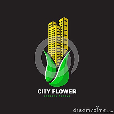 City flower for green city Vector Illustration