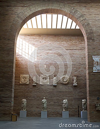 City forum portico at National Roman Art Museum in Merida, Spain Editorial Stock Photo