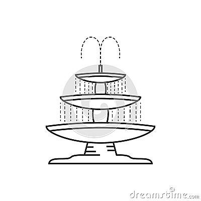 City fountain line icon Vector Illustration