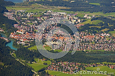 City Fuessen in Bavaria, Germany Stock Photo