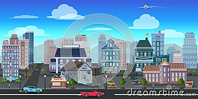 City game background 2d game application. Vector design. Stock Photo