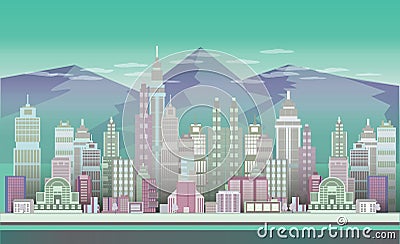 City Game Backgrounds with mountains Stock Photo