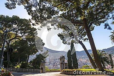 City garden on Avenue de la Porte Neuve in Monaco Stock Photo