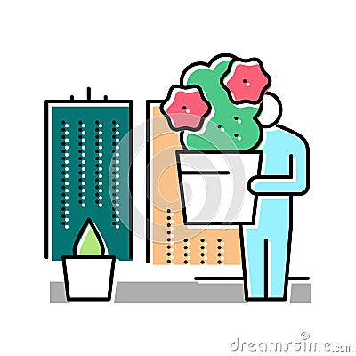 city gardening occupation color icon vector illustration Vector Illustration