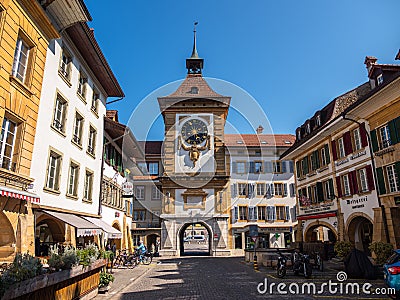 City gate of Murten, Switzerland Editorial Stock Photo