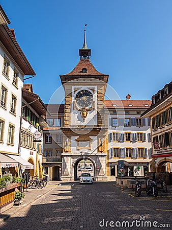 City gate of Murten, Switzerland Editorial Stock Photo