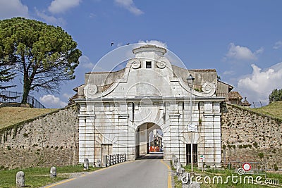 City gate in Palmanova Stock Photo