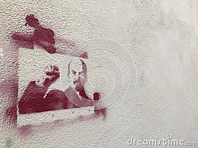 City graffiti and Lenin_s image-2 Stock Photo