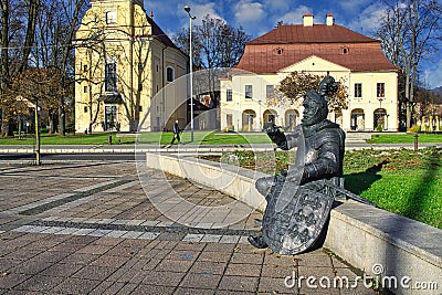 City guard statue in Brezno town Editorial Stock Photo