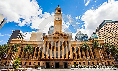 City Hall in Brisbane from King George Square Stock Photo
