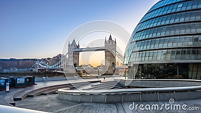 City Hall London and tower bridgw Stock Photo