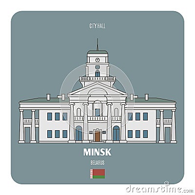 City Hall in Minsk, Belarus Vector Illustration