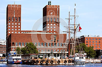 The City Hall in Oslo. Stock Photo