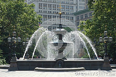 New York City Hall Park Editorial Stock Photo