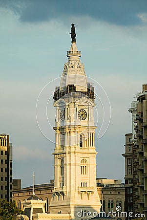 City Hall with Statue of William Penn on top, Philadelphia, Pennsylvania during Live 8 Concert Stock Photo