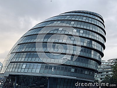 City Hall unique building the Greater London Authority GLA, which comprises the Mayor of London and the London Assembly. Editorial Stock Photo