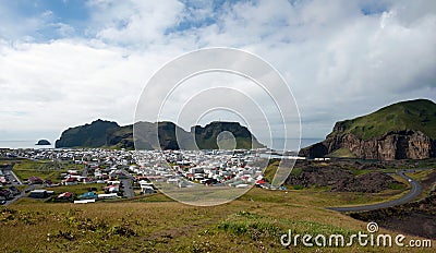 City at Heimaey island, Iceland Stock Photo