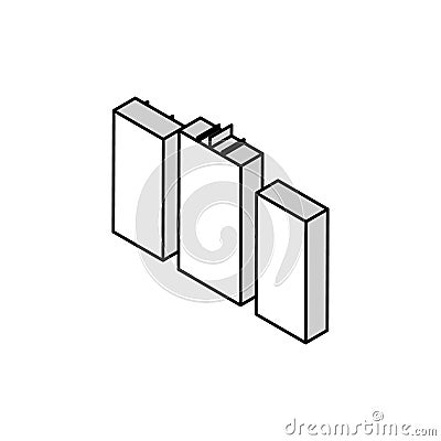 city high buildings isometric icon vector illustration Vector Illustration