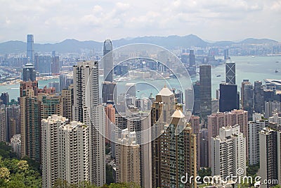 City Hongkong has seen from top of Taiping mountain Editorial Stock Photo